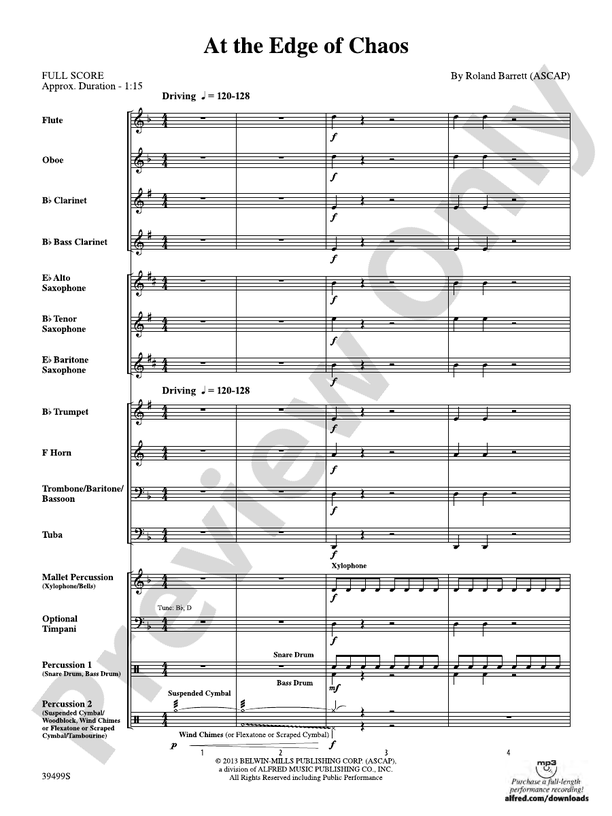 At The Edge Of Chaos Concert Band Conductor Score And Parts Roland