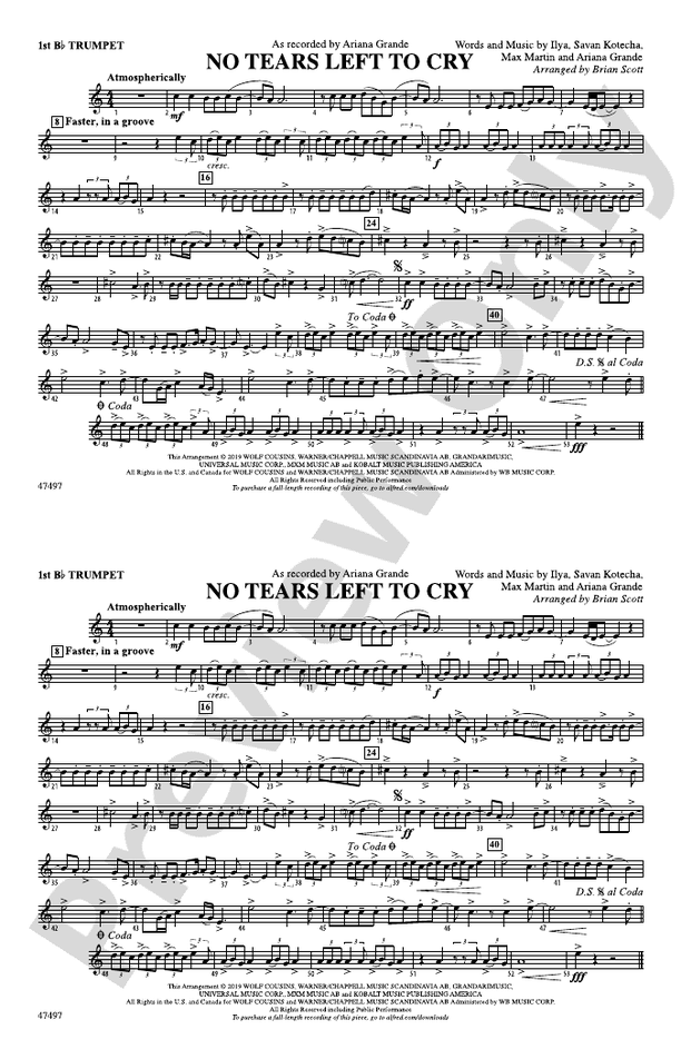 No Tears Left to Cry 1st Bflat Trumpet 1st Bflat Trumpet Part