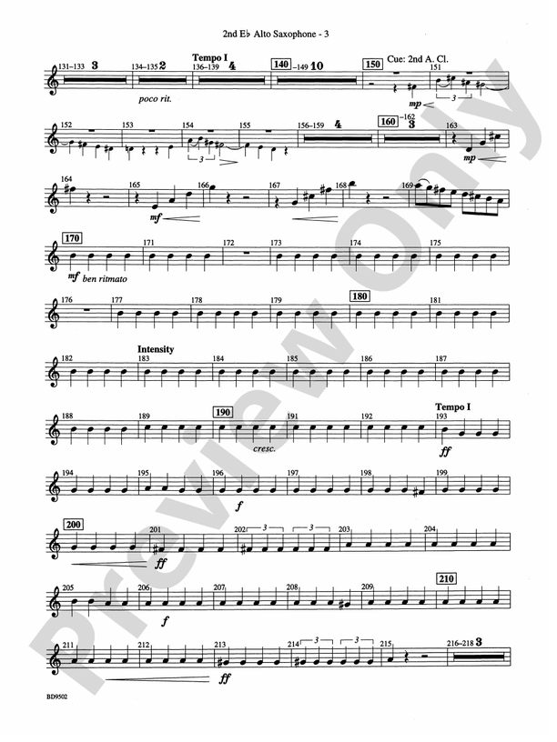 Symphony No. 3 for Band: 2nd E-flat Alto Saxophone: 2nd E