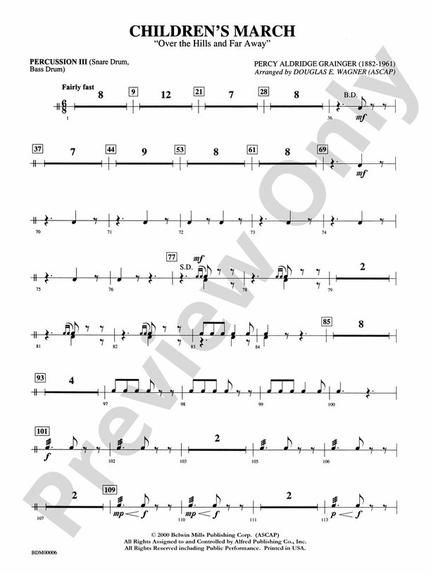 Children's March 3rd Percussion 3rd Percussion Part Digital Sheet
