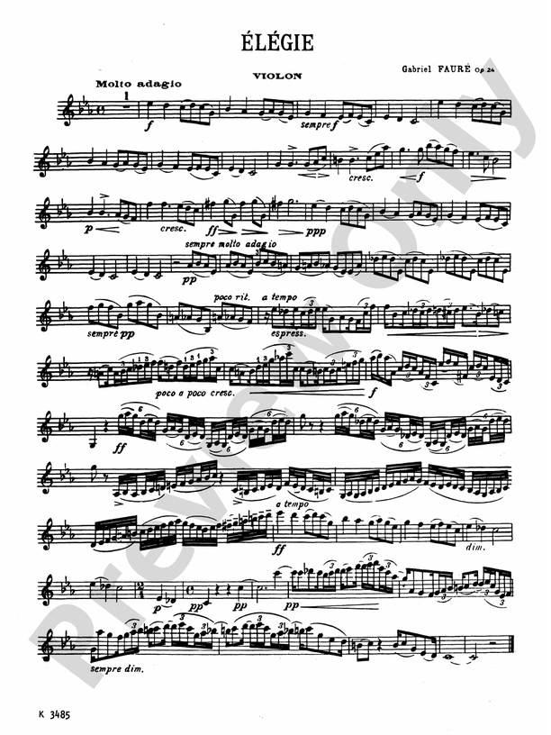 Fauré: Élégie, Op. 24