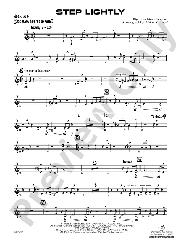 Step Lightly: 1st F Horn