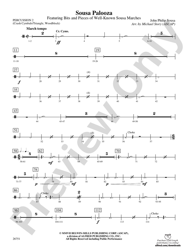Sousa Palooza 2nd Percussion 2nd Percussion Part Digital Sheet