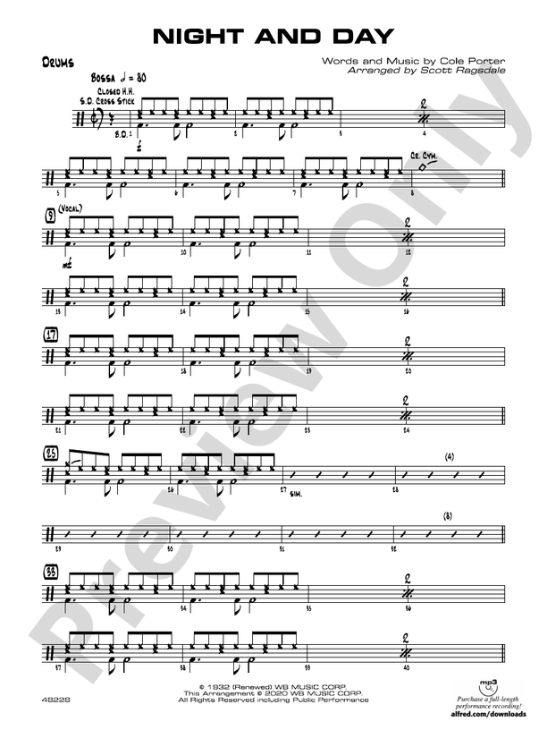 Night And Day Drums Drums Part Digital Sheet Music Download night-and-day-drums-drums-part-digital-sheet-music-download