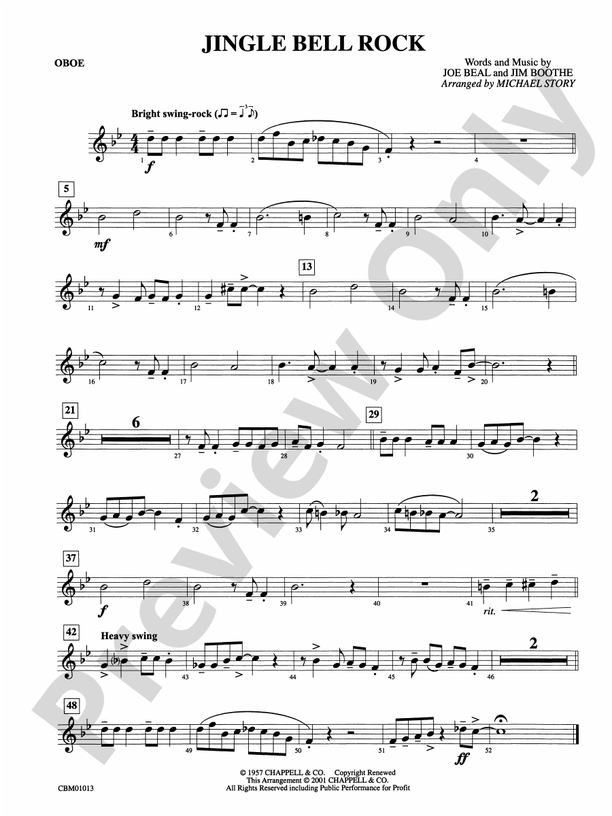 Jingle Bell Rock Oboe Oboe Part Digital Sheet Music Download