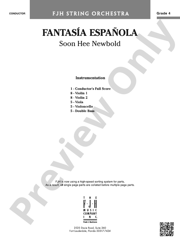 Fantasía española Score Soon Hee Newbold Digital Sheet Music Download