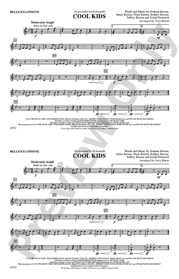 Cool Kids Bflat Bass Saxophone Bflat Bass Saxophone Part Digital