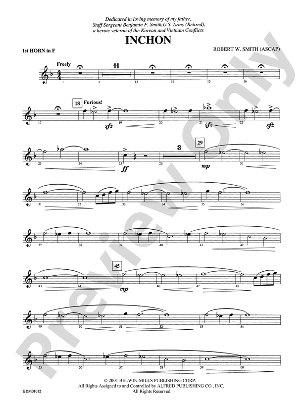 Inchon 1st F Horn 1st F Horn Part Digital Sheet Music Download 