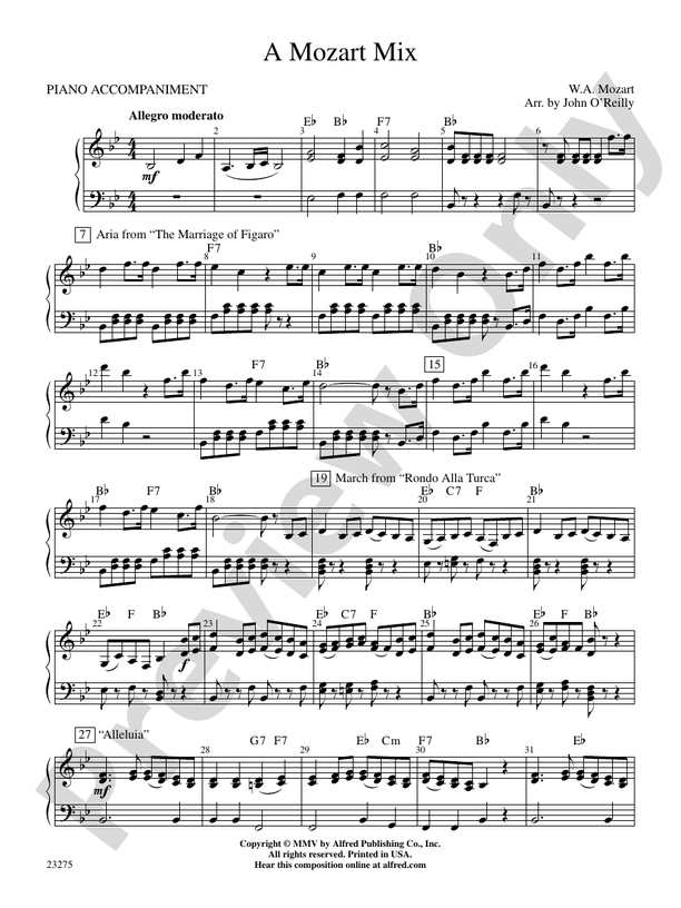 A Mozart Mix: Piano Accompaniment