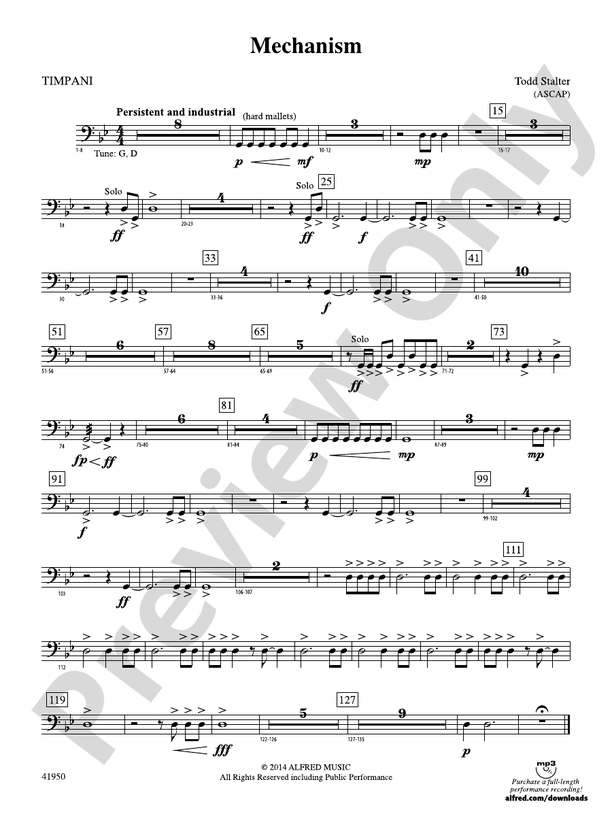 Mechanism Timpani Timpani Part Digital Sheet Music Download