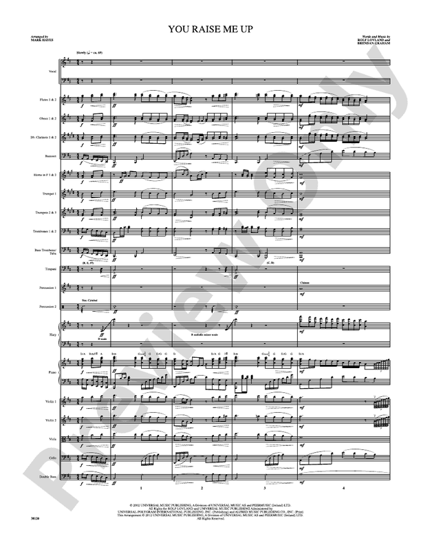 You Raise Me Up: Score