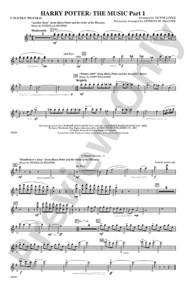 Harry Potter The Music, Part 1 Flute Flute Part Digital Sheet