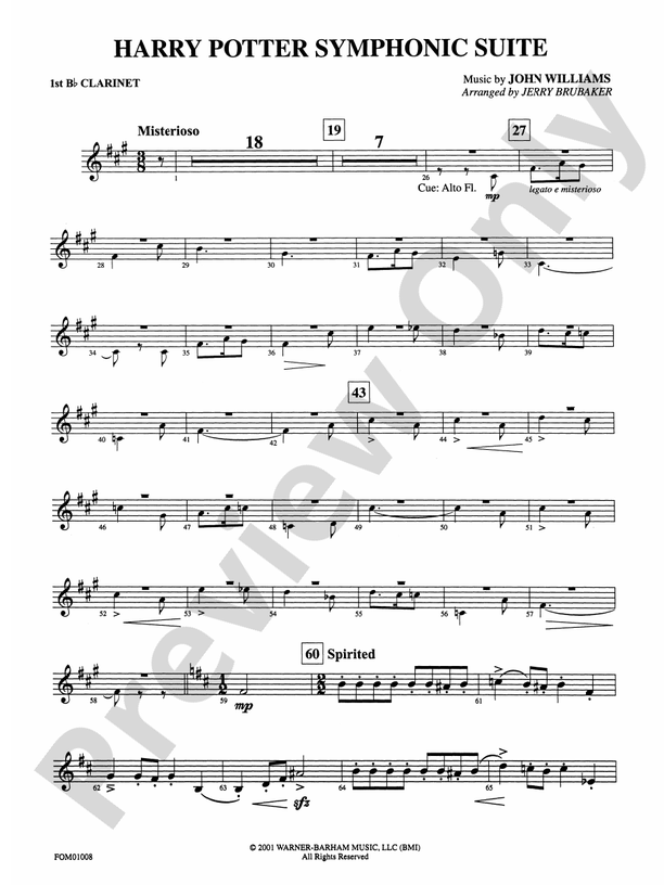 Harry Potter Symphonic Suite 1st Bflat 1st Bflat