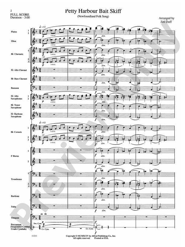 Petty Harbour Bait Skiff Score Concert Band Score Digital Sheet