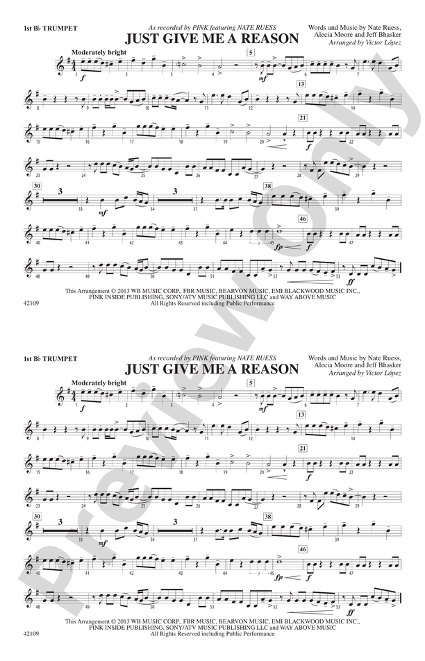 Just Give Me a Reason: 1st B-flat Trumpet