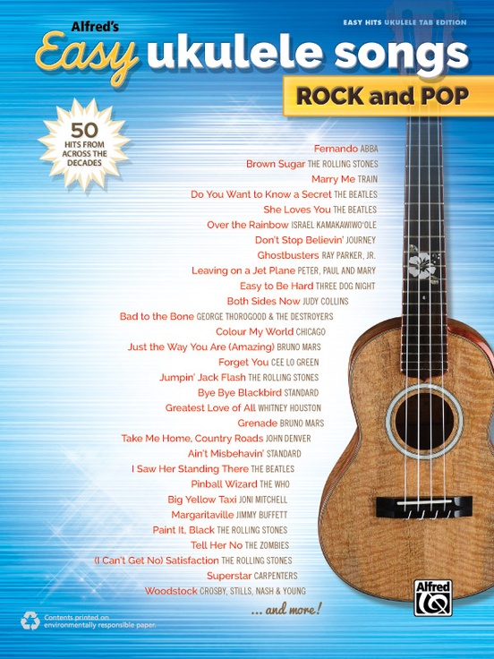 Alfred's Easy Ukulele Songs Rock and Pop Easy Hits Ukulele Book