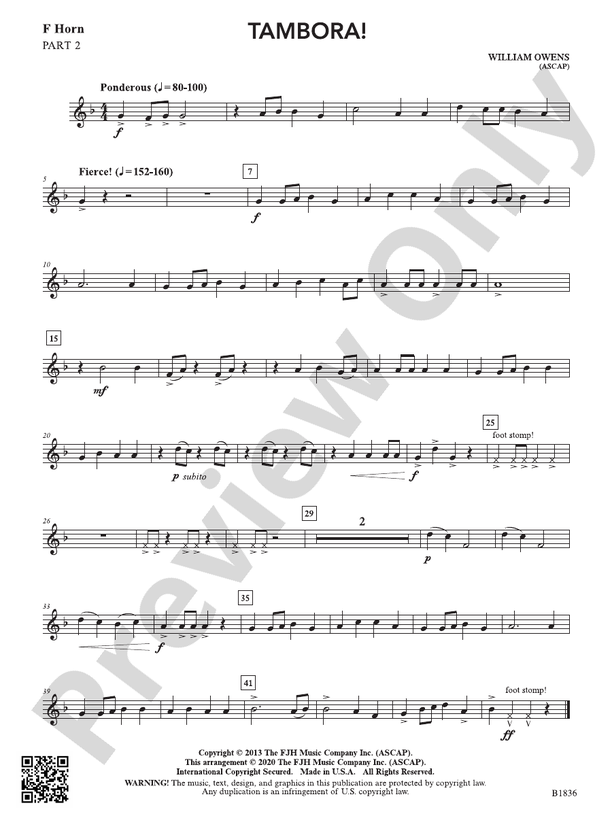 Tambora Part 2 F Horn Part 2 F Horn Part William Owens Digital