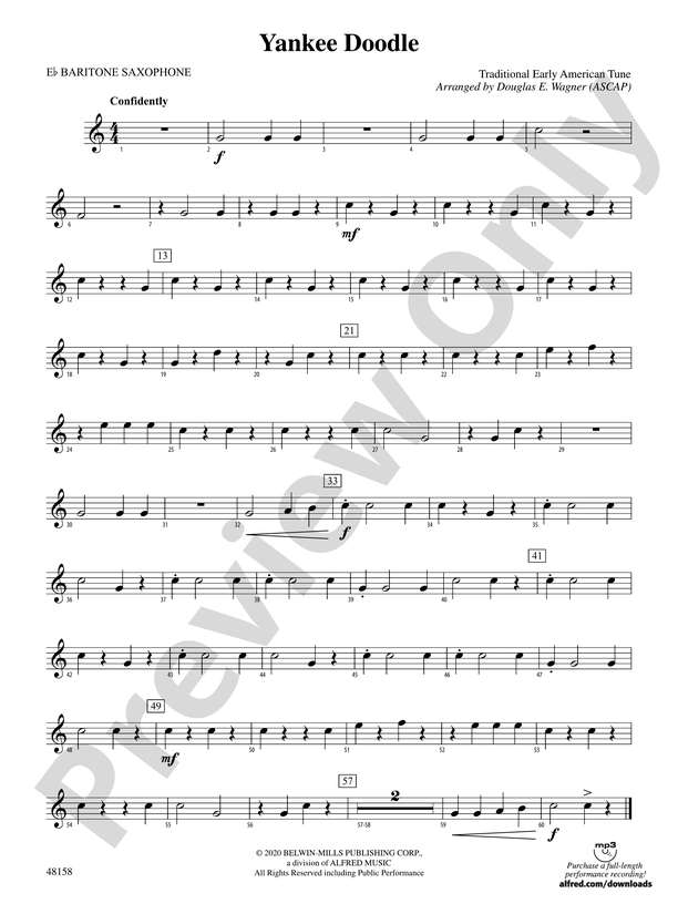 Yankee Doodle: E-flat Baritone Saxophone