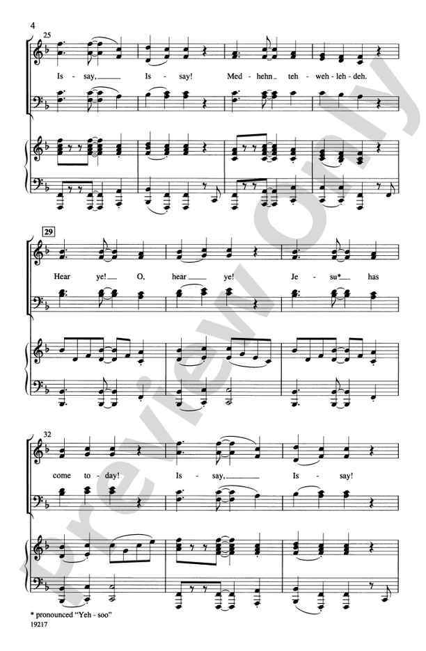 Issay, Issay! (Hear Ye, Hear Ye!): SATB Choral Octavo - Digital Sheet ...