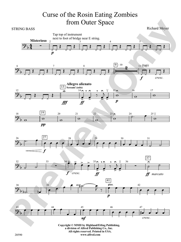 Curse of the Rosin Eating Zombies from Outer Space String Bass String