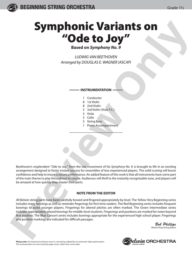 Symphonic Variants on Ode to Joy