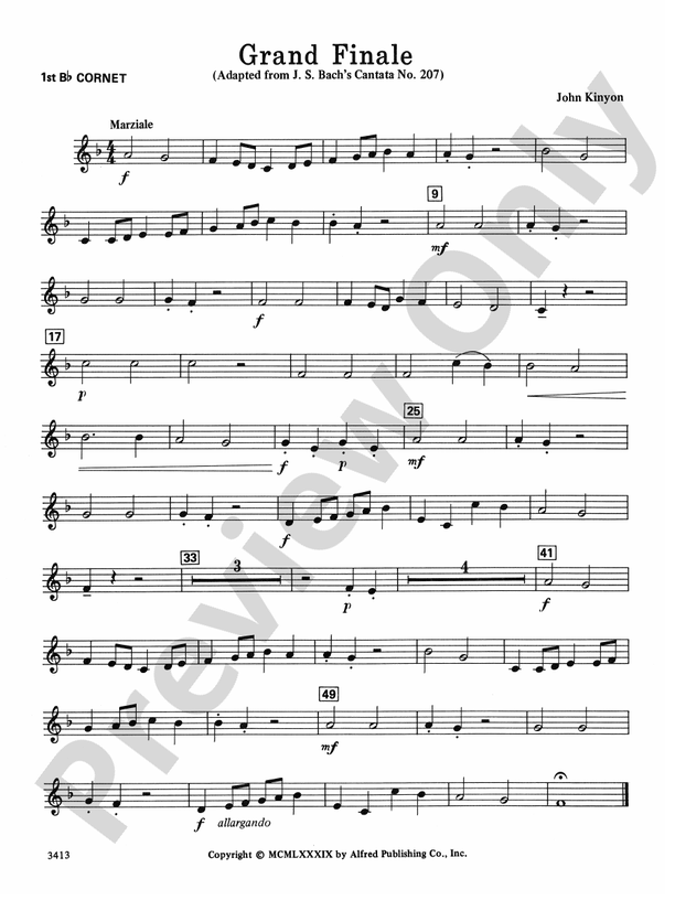 Grand Finale: 1st B-flat Cornet: 1st B-flat Cornet Part - Digital Sheet ...