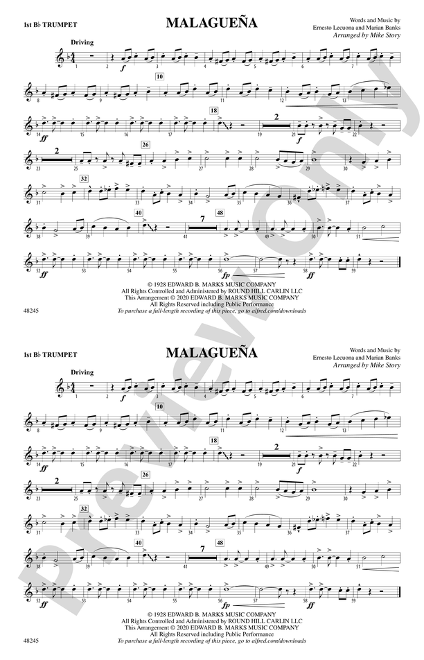 Malagueña: 1st B-flat Trumpet
