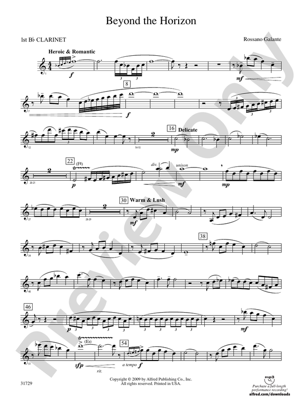 Beyond The Horizon 1st B Flat Clarinet 1st B Flat Clarinet Part Digital Sheet Music Download 