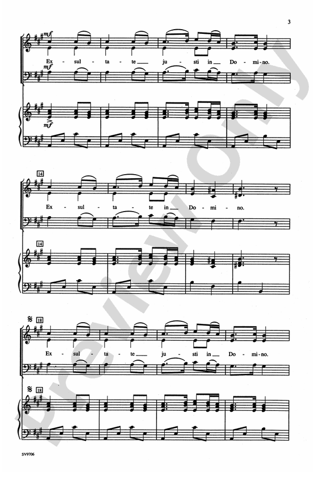 Exsultate Justi: SAB Choral Octavo: John Williams - Digital Sheet Music ...