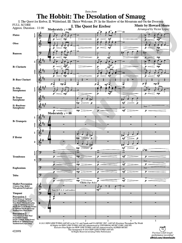 The Hobbit: The Desolation of Smaug, Suite from
