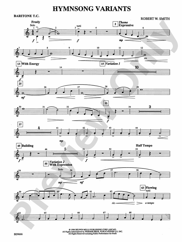 Hymnsong Variants: Baritone T.C.: Baritone T.C. Part - Digital Sheet ...