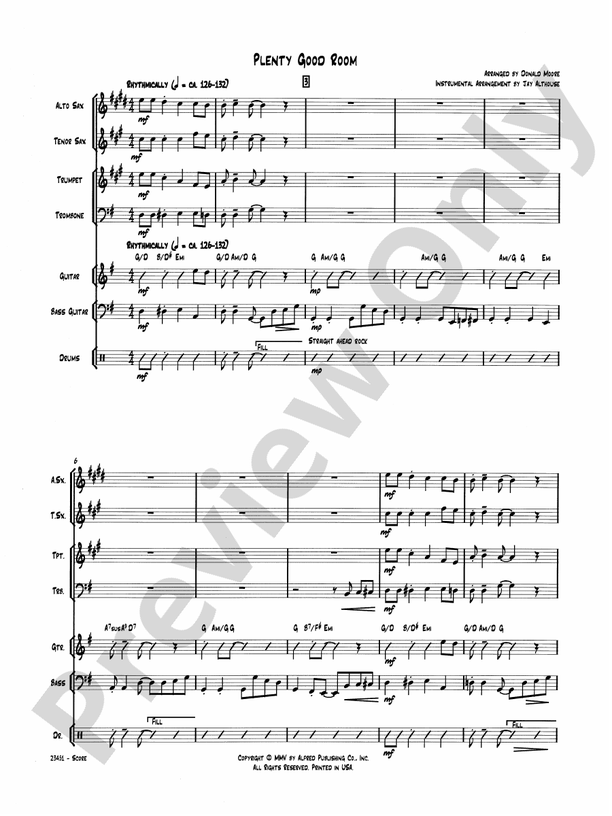 Plenty Good Room Choral Octavo Soundpax Digital Sheet Music Download 6835