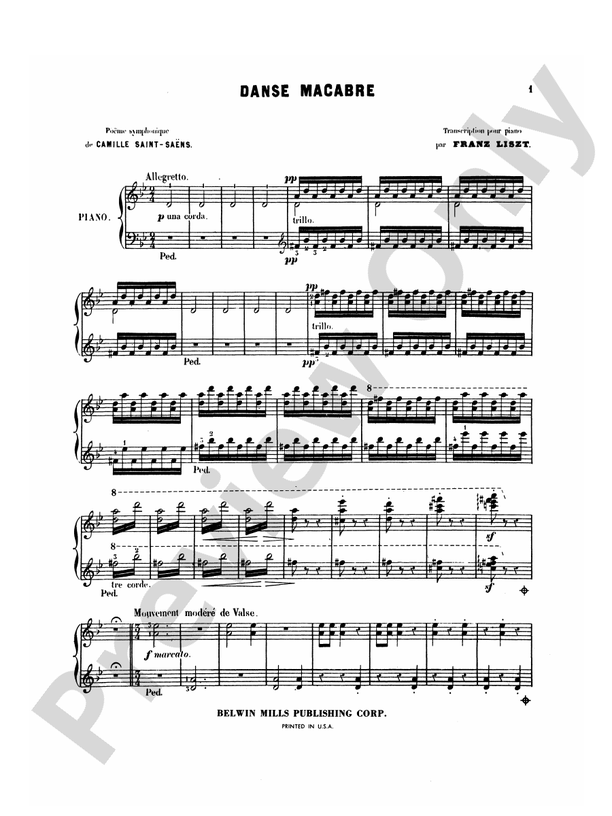 Saint-Saëns: Danse Macabre (Transcr. Franz Liszt)