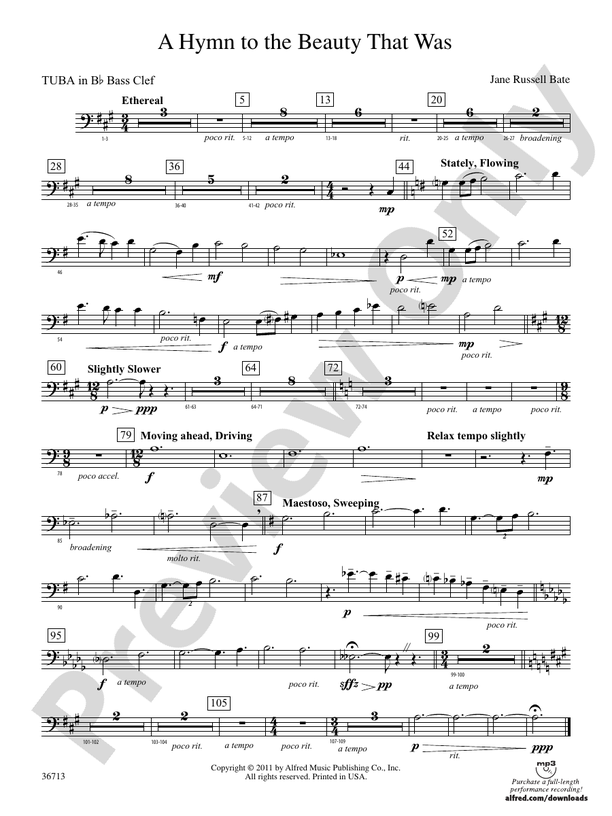 Hymn to the Beauty That Was (wp) Bflat Tuba B.C. (wp) Bflat Tuba B