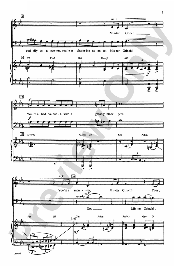 You're a Mean One, Mr. Grinch (from "How the Grinch Stole Christmas")