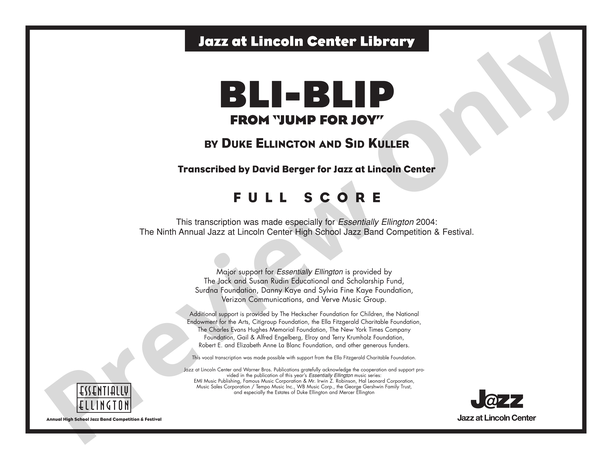 Bli-Blip (from Jump for Joy): Score