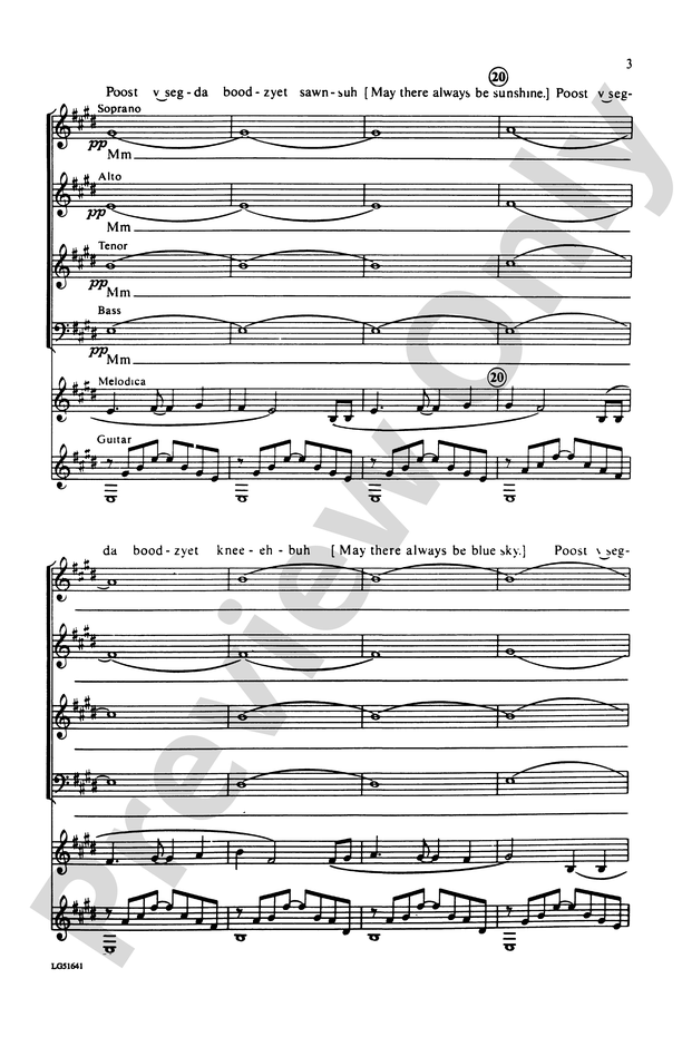 May There Always Be Sunshine SATB Choral Octavo Digital Sheet Music