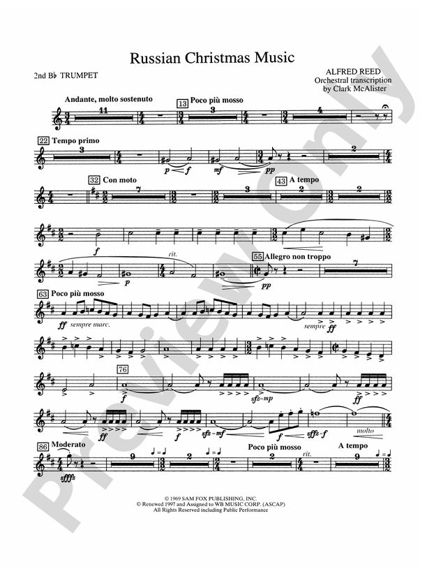 Russian Christmas Music 2nd Bflat Trumpet 2nd Bflat Trumpet Part