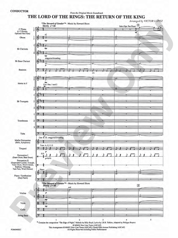 The Lord of the Rings: The Return of the King, Suite from: Score