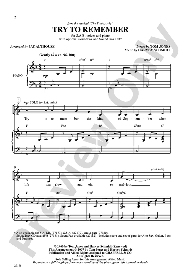 Try to Remember (from The Fantasticks)