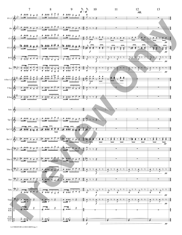 La Virgen de la Macarena (Solo Trumpet and Concert Band): Score