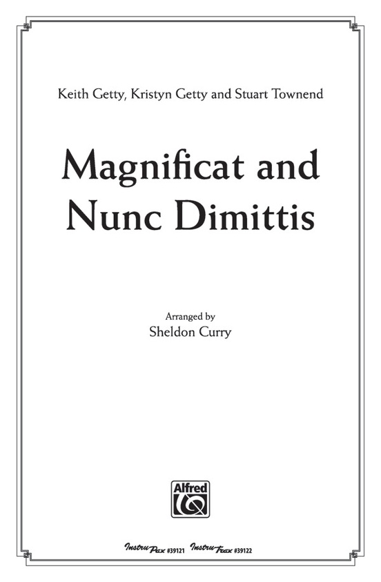 Magnificat & Nunc Dimittis: SATB Choral Octavo: Kristyn Getty | Sheet Music