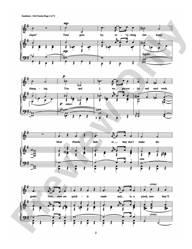 Old Friends: Piano/Vocal/Chords: Stephen Sondheim - Digital Sheet