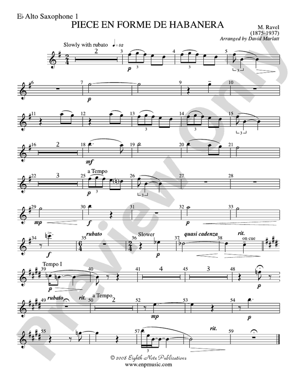 Piece en Forme de Habanera (Soloist and Concert Band) Eflat Alto