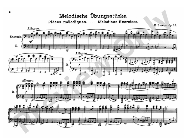 Berens: Melodious Exercises, Op. 62