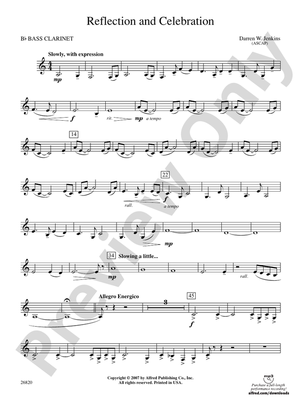 Reflection and Celebration Bflat Bass Bflat Bass