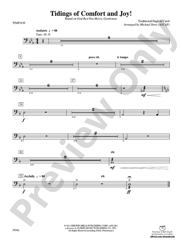 Tidings of Comfort and Joy!: Timpani