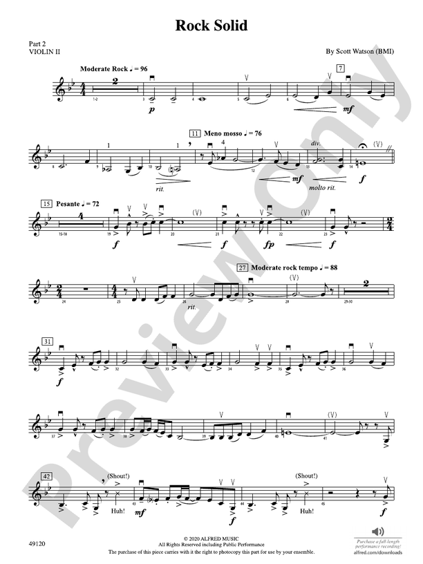 Rock Solid: Part 2 - Violin I