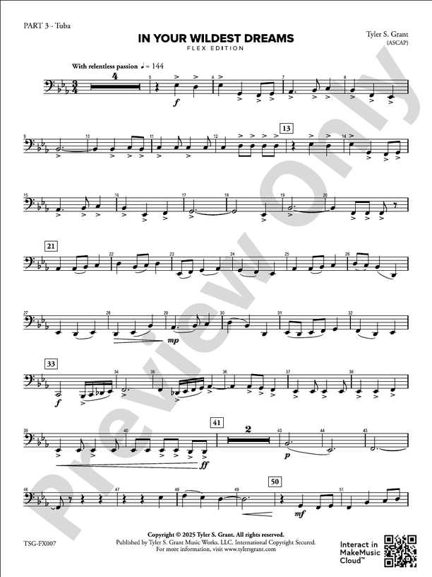 In Your Wildest Dreams Part 3 Tuba Part 3 Tuba Part Tyler S
