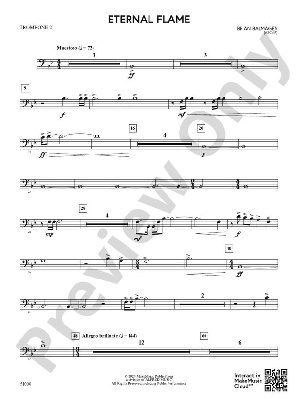 Eternal Flame: 2nd Trombone: 2nd Trombone Part - Digital Sheet Music ...